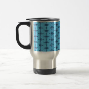 Caneca Térmica Cruz Cristã com Ornamento Azul