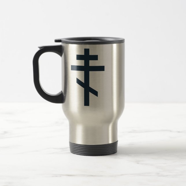 Caneca Térmica Cruz Ortodoxa de Oito Pontas Arte Devocional Sagra (Esquerda)