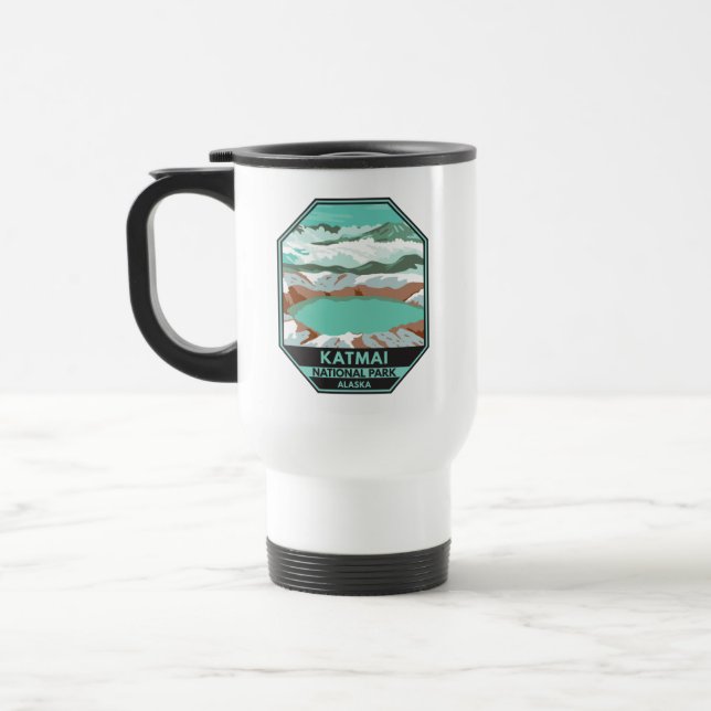 Caneca Térmica Cúpula Nacional do Parque Katmai Crater Lake Alask (Esquerda)