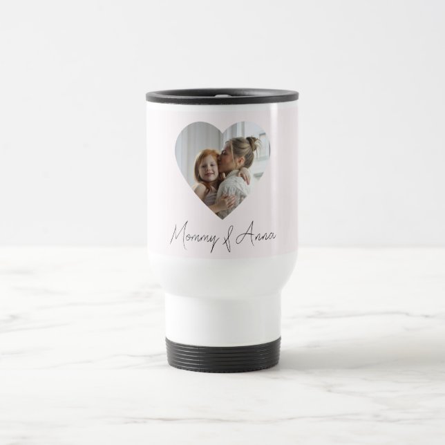Caneca Térmica Custom Name & Photo | Personalized Travel Mug Gift (Centro)