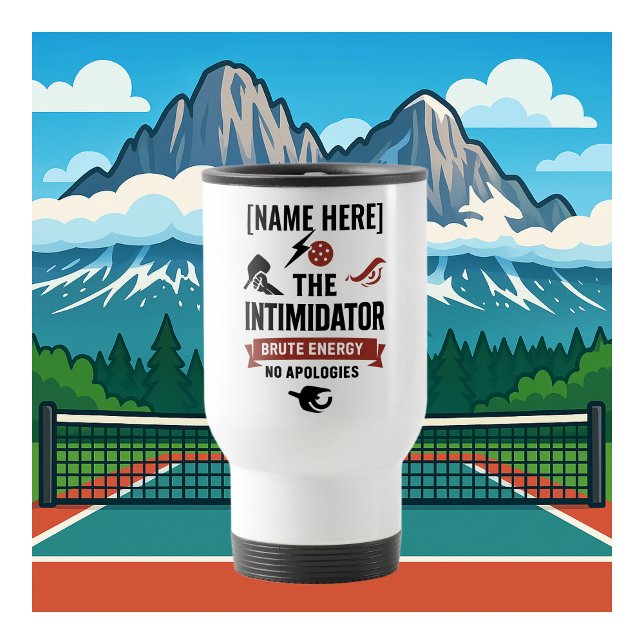 Caneca Térmica Custom Name Pickleball Travel Mug Intimidator (PICKLEBALL PERSONALIZED NAME TRAVEL MUG)