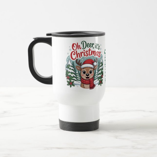 Caneca Térmica Custom name unique Christmas deer (Esquerda)