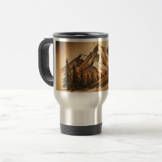 Caneca Térmica Customizable Vintage Mountain Travel Tumbler