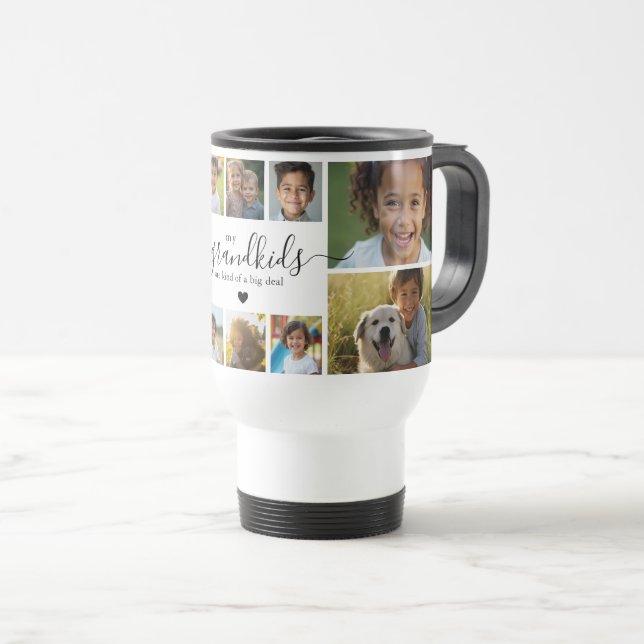 Caneca Térmica Cute Grandkids Photo Collage for Grandmother (Frente Esquerda)