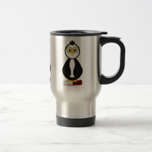 Caneca Térmica Cute Nerdy Bookworm Penguin
