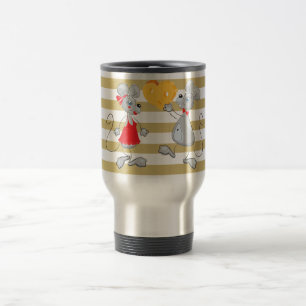 Caneca Térmica Cute Quirky Whimsical Mouses-Stripes