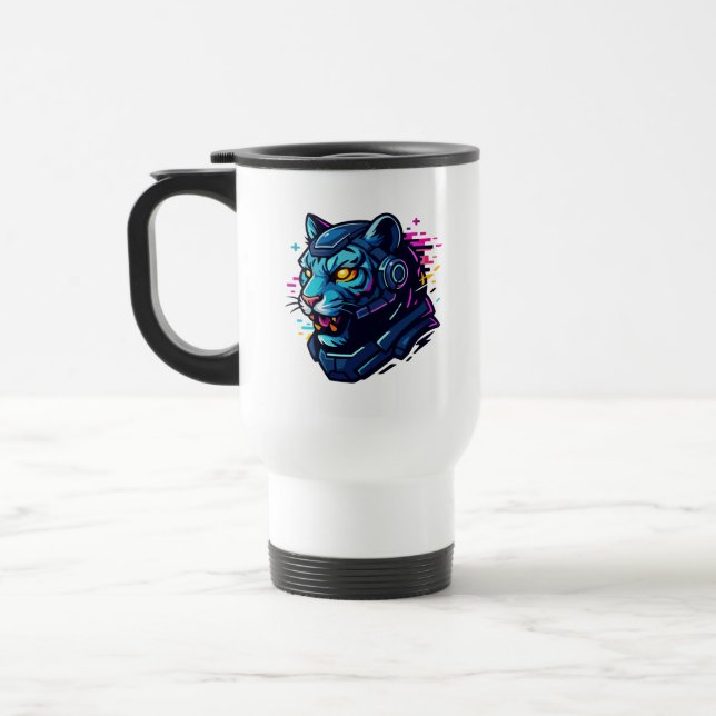 Caneca Térmica Cyber Animais - Criaturas Futurísticas da Digita (Esquerda)