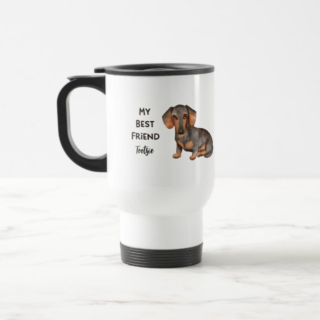 Caneca Térmica Dachshund Meu Melhor Amigo Nome Personalizado De C (Esquerda)