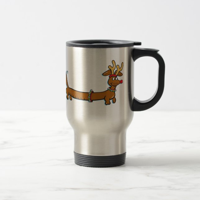 Caneca Térmica Dachshund Reindeer (Direita)