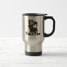 Caneca Térmica Dachshund with glasses Mug, Stay Pawsitive 