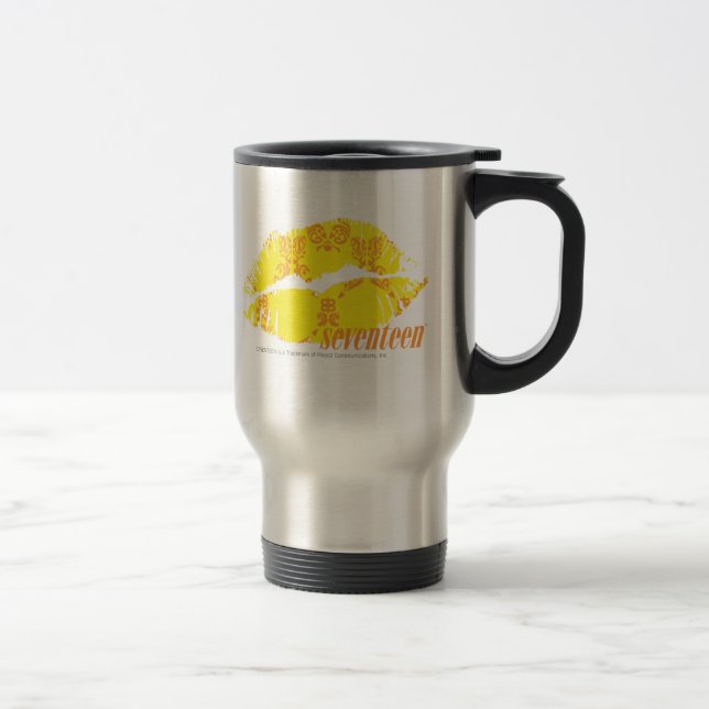 Caneca Térmica Damasco amarelo alaranjado (Direita)