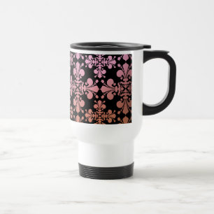 Caneca Térmica Damasco gótico 3 da flor de lis da elegância
