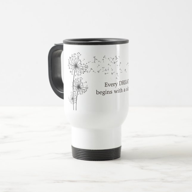 Caneca Térmica Dandelion Faz Uma Citação De Desejo (Frente Esquerda)