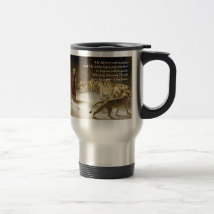 Caneca Térmica Daniel na escritura da arte da bíblia do antro do
