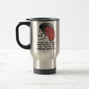 Caneca Térmica Dano Cerebral Helmets Engraçado Moto Motocross Tra