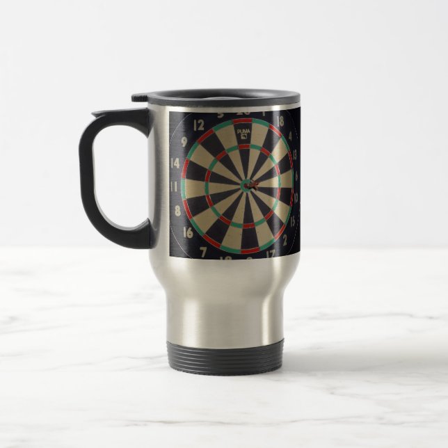 Caneca Térmica Dartboard Com Dart Em Bullseye, (Esquerda)