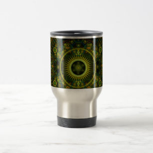 Caneca Térmica De "arte do Fractal da roda do Magick Metatron" -
