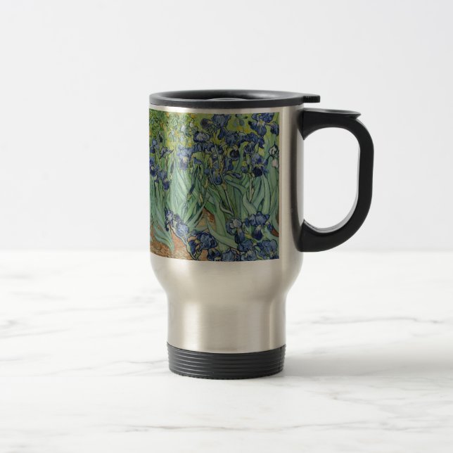 Caneca Térmica De Van Gogh vida ainda: Vaso com íris (Direita)