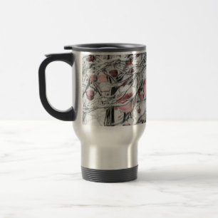 Caneca Térmica Decorações de natais vintages em árvores nevadas