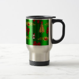 Caneca Térmica Decorações de Natal Em Verde