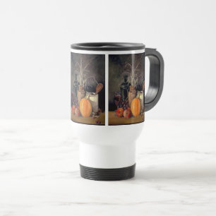 Caneca Térmica Decorações do outono sobre Mesa, Abóbora, Fruta, B