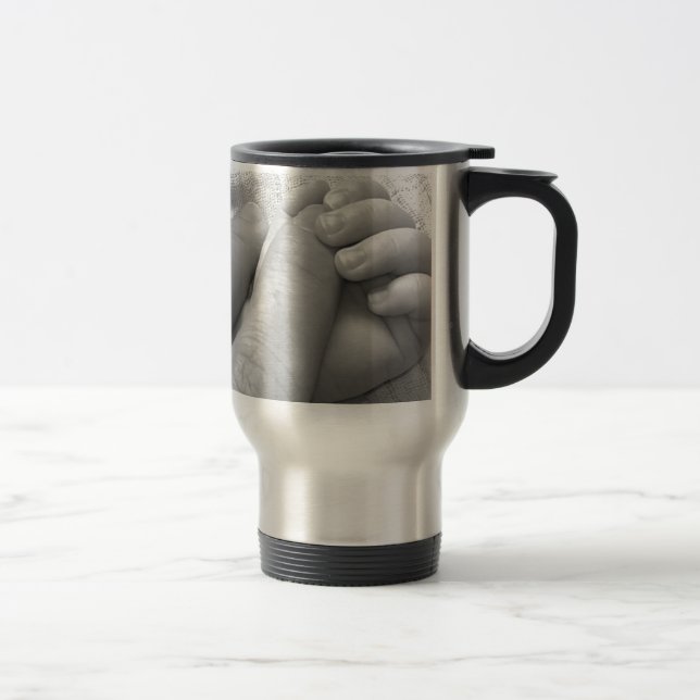 Caneca Térmica Dedos Da Mão De Bebê Segurando Suave Macio (Direita)