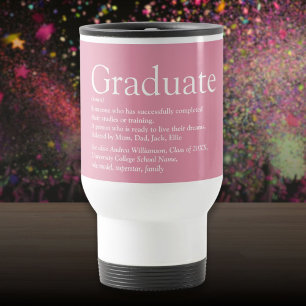 Caneca Térmica Definição de Graduada Moderno Rosa Girly Legal