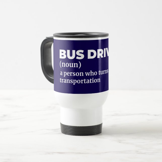 Caneca Térmica Definição de Herói de Ônibus Escolar (Frente Esquerda)