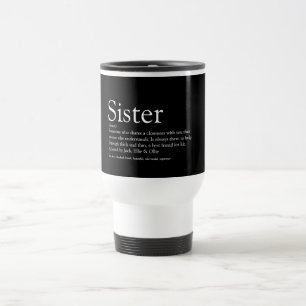 Caneca Térmica Definição de Irmã Moderna em Preto e Branco Melhor