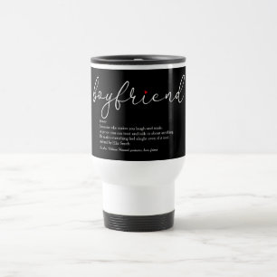Caneca Térmica Definição de Namorado Script Amor Coração Elegante