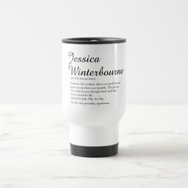 Caneca Térmica Definição de Nome de Script Chic Personalizado Div (Centro)