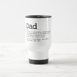 Caneca Térmica Definição Personalizada De Pai Preto E Branco
