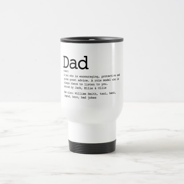 Caneca Térmica Definição Personalizada De Pai Preto E Branco (Centro)