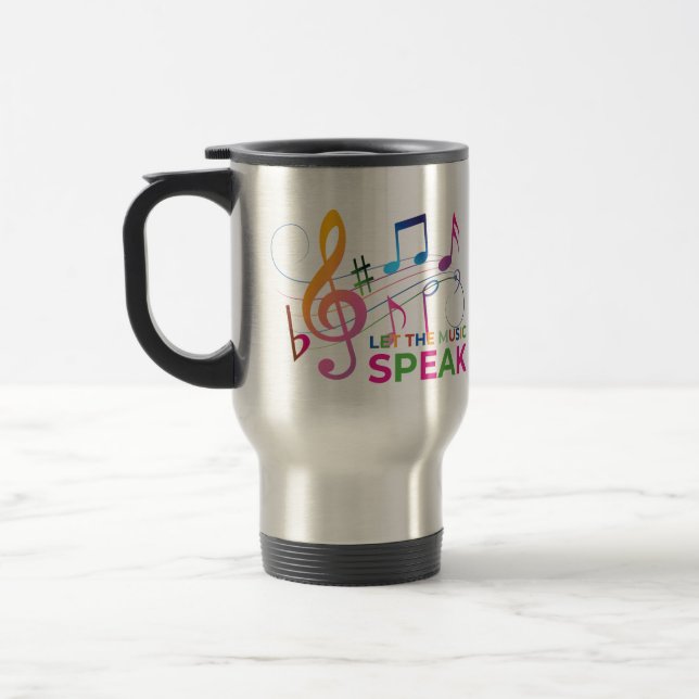 Caneca Térmica Deixe A Música Falar, Notas Musicais (Esquerda)