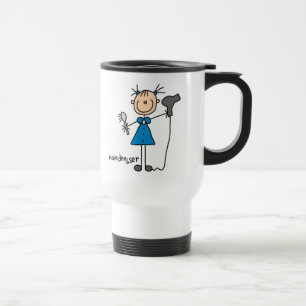 Caneca Térmica Desenhista de Cabeleireiro em Boneco Palito