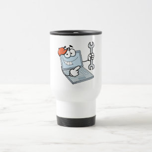 Caneca Térmica desenho animado bobo de reparo de computador lapto