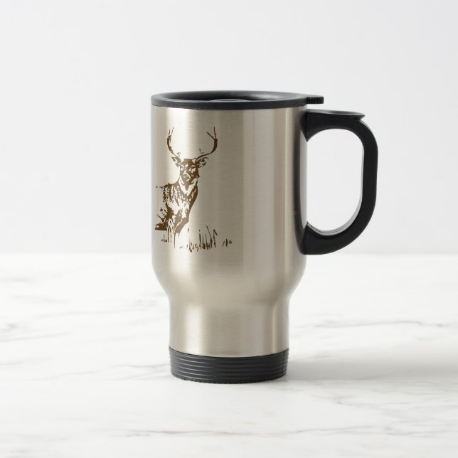 Caneca Térmica Desenho artístico de pinto castanho (Direita)