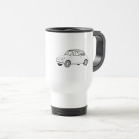 Desenho de lápis preto e branco de Fiat 500