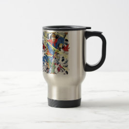 Caneca Térmica desenho de tatuagem de samurai japonês com lança