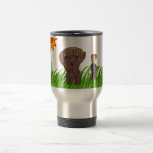 Caneca Térmica Desenho do menino e do cão