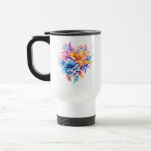 Caneca Térmica Desenho Floral de Flores em Aquarela-24683