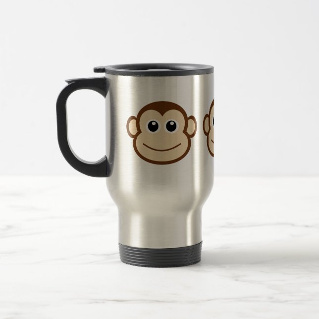 Caneca Térmica Desenhos animados da cara do macaco (Esquerda)