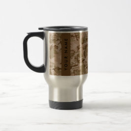 Caneca Térmica Desert Camouflage Patterno, seu nome, Personalize