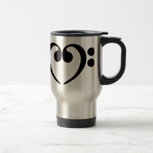 Caneca Térmica Design à moda do coração do clef baixo da músi