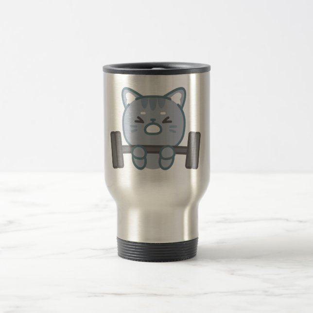 Caneca Térmica design de adoradores de ginástica de gato fofo | d (Centro)