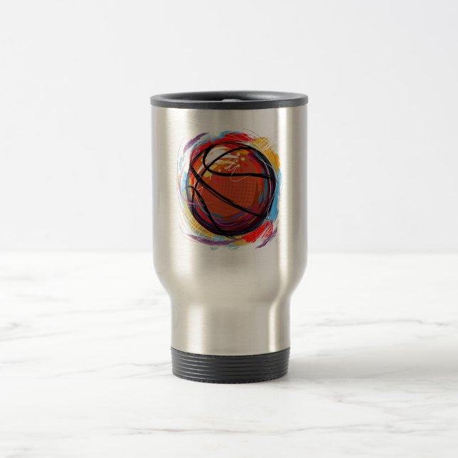 Caneca Térmica Design de basquete pintado digitalmente (Centro)