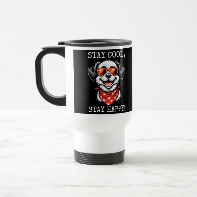 Caneca Térmica Design de Cachorro de Cartoon Divertido (Esquerda)