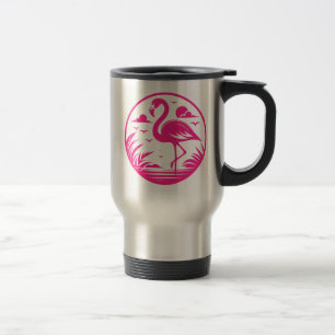 Caneca Térmica Design de Círculo de Verão Flamingo Rosa-68730