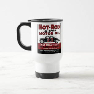 Caneca Térmica design de lata de óleo de motor Hot-Rod Vintage