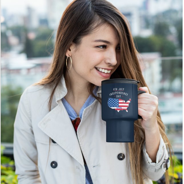 Caneca Térmica design do Dia da Independência em 4 de JULHO (Criador carregado)